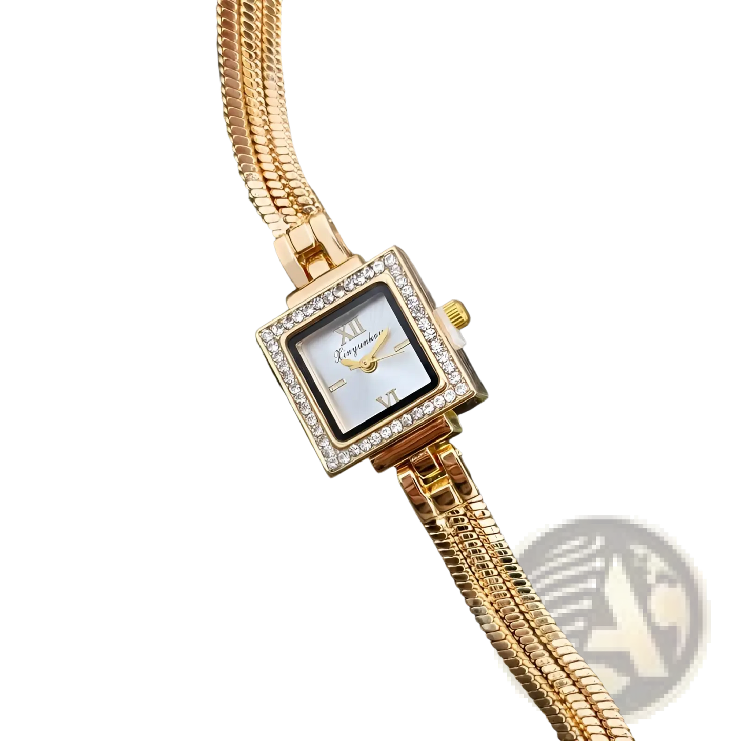 Gold Diamond Square Watch Vintage Fringe Strap