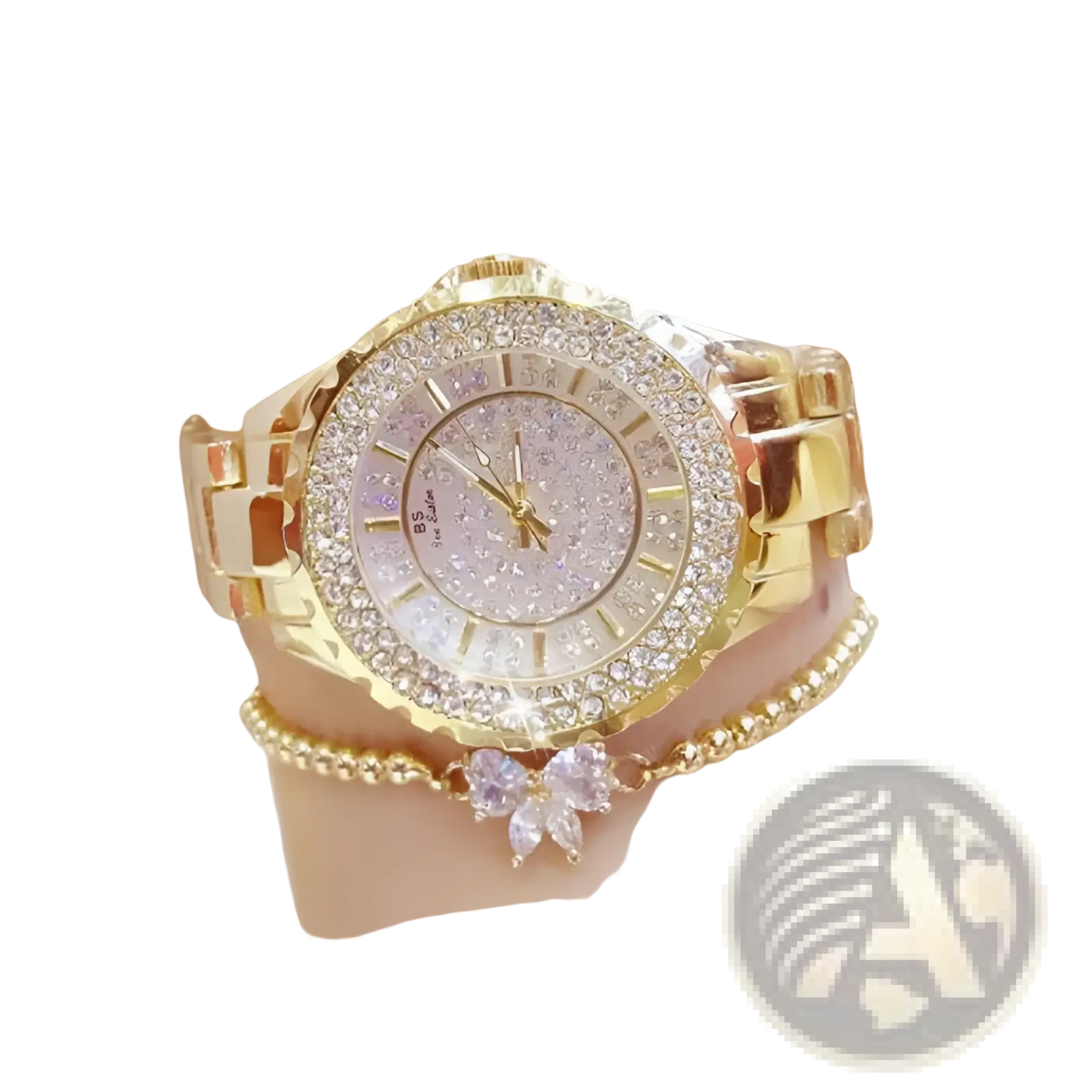 Gold Diamond Women Dress Watch