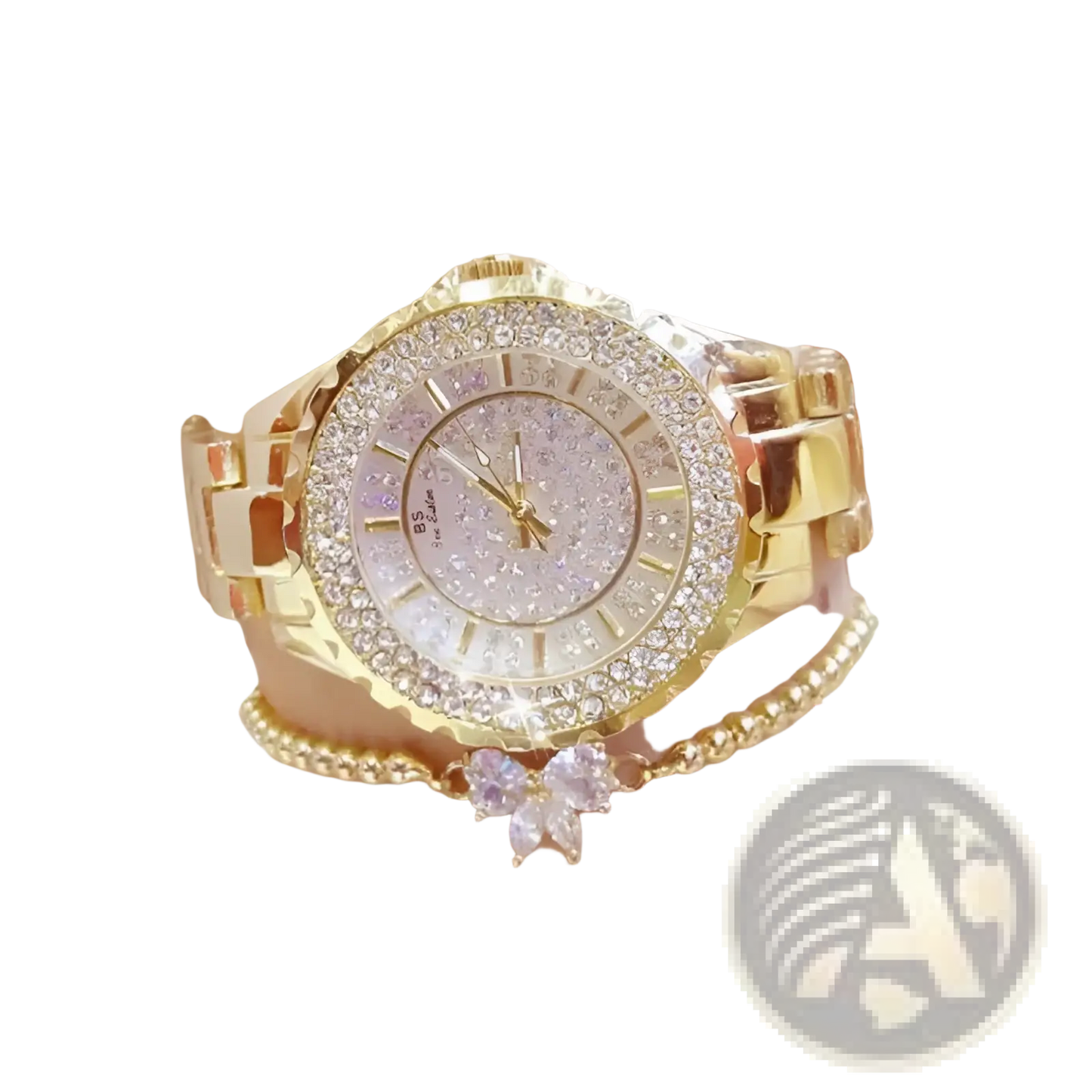 Gold Diamond Women Dress Watch