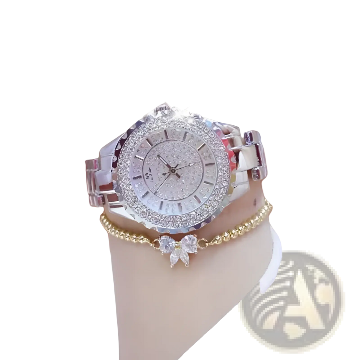 Gold Diamond Women Dress Watch