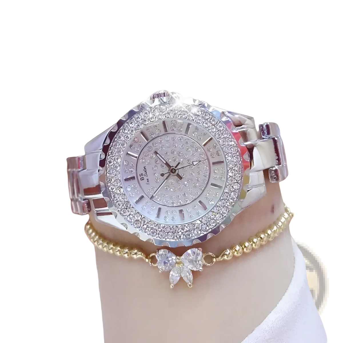 Gold Diamond Women Dress Watch