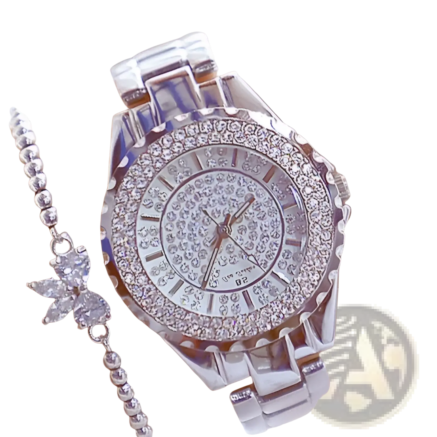 Gold Diamond Women Dress Watch