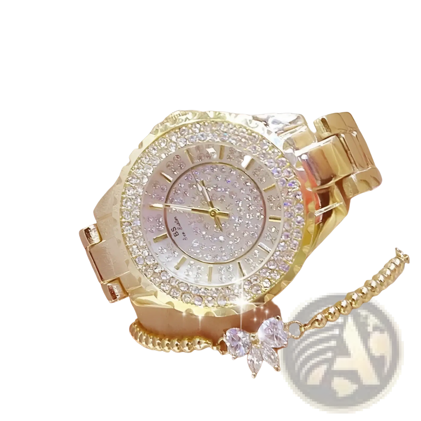 Gold Diamond Women Dress Watch