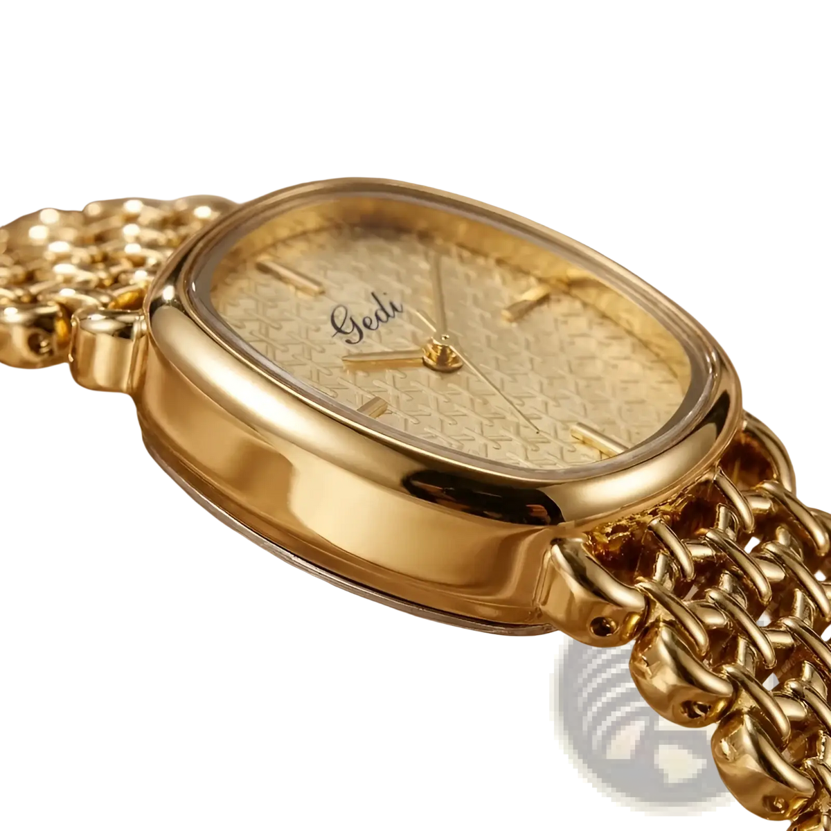 Gold Oval Women Watch Elegant Quartz Bracelet Timepiece