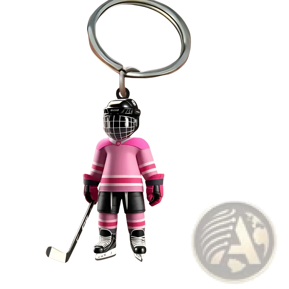 Hockey Player Acrylic Keychain Sports Backpack Charm