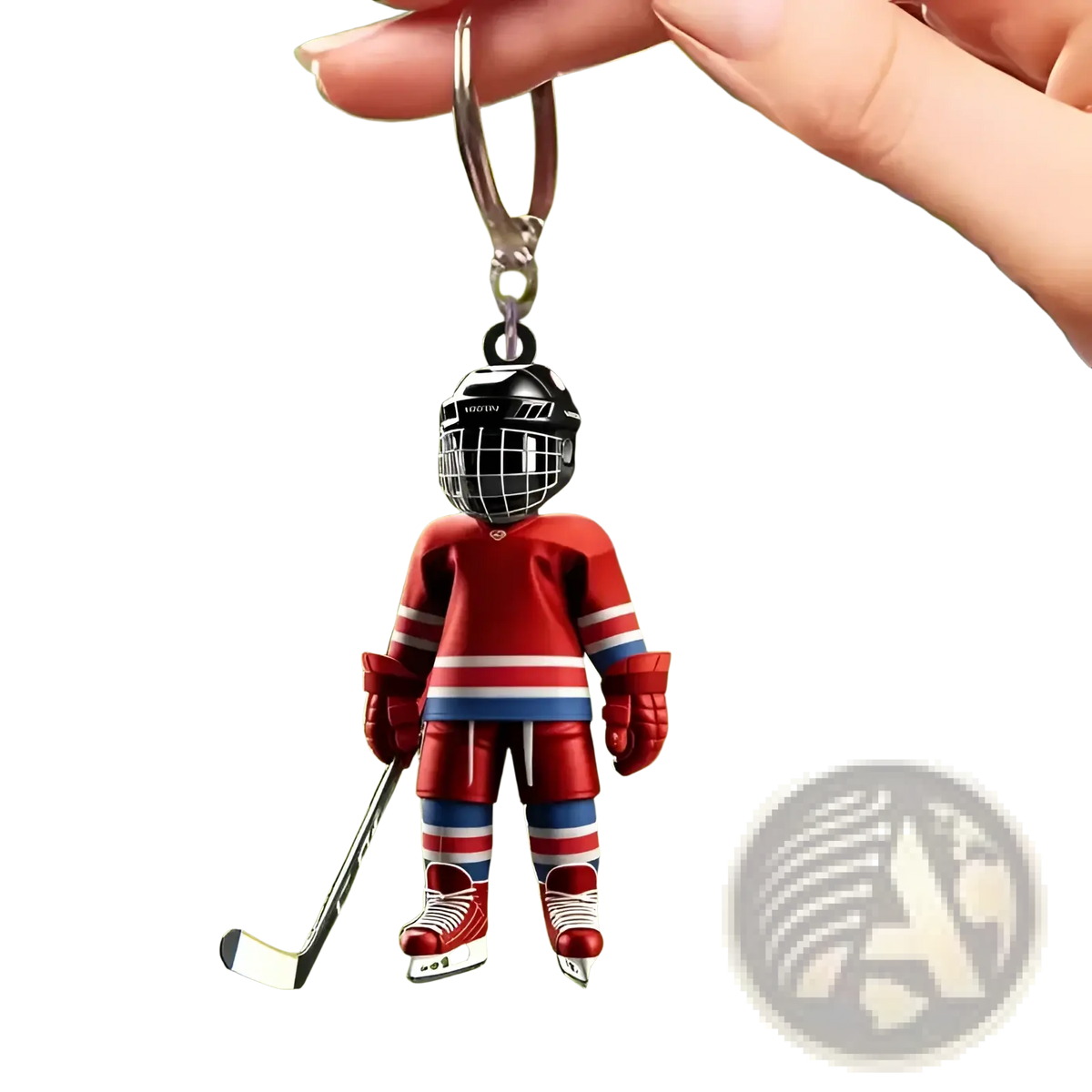 Hockey Player Acrylic Keychain Sports Backpack Charm