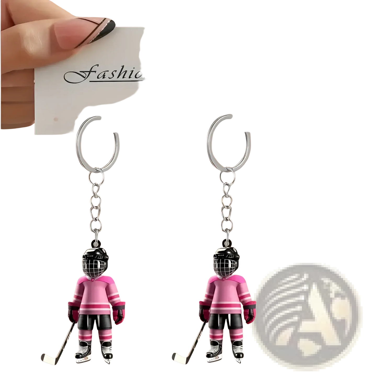 Hockey Player Acrylic Keychain Sports Backpack Charm