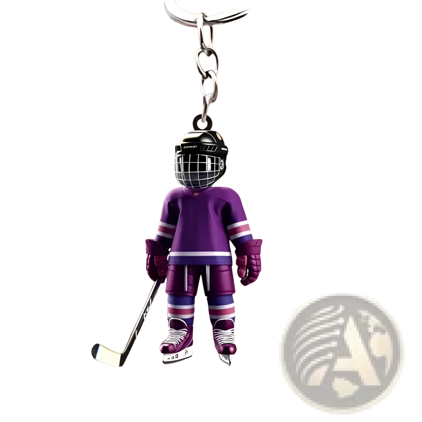 Hockey Player Acrylic Keychain Sports Backpack Charm
