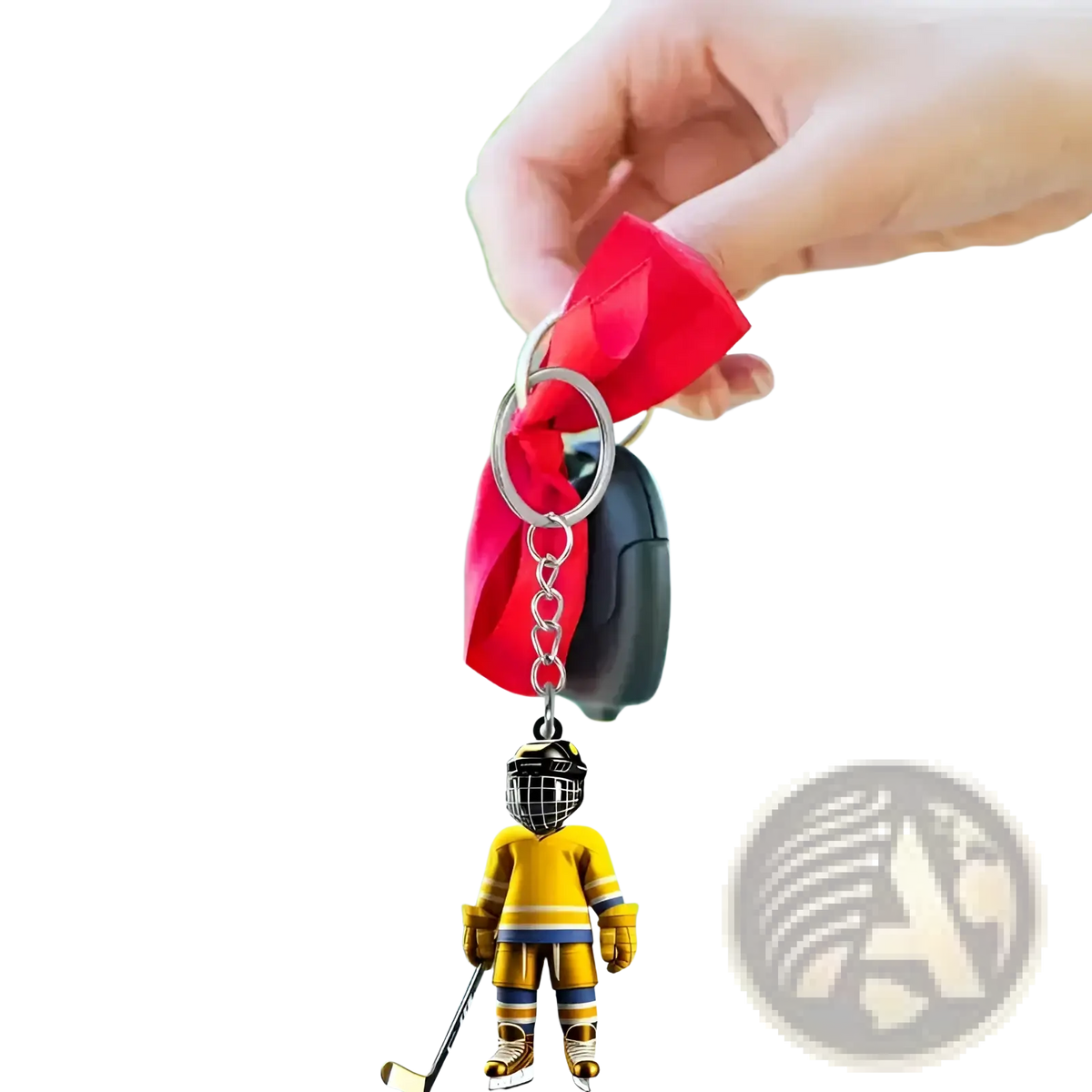 Hockey Player Acrylic Keychain Sports Backpack Charm