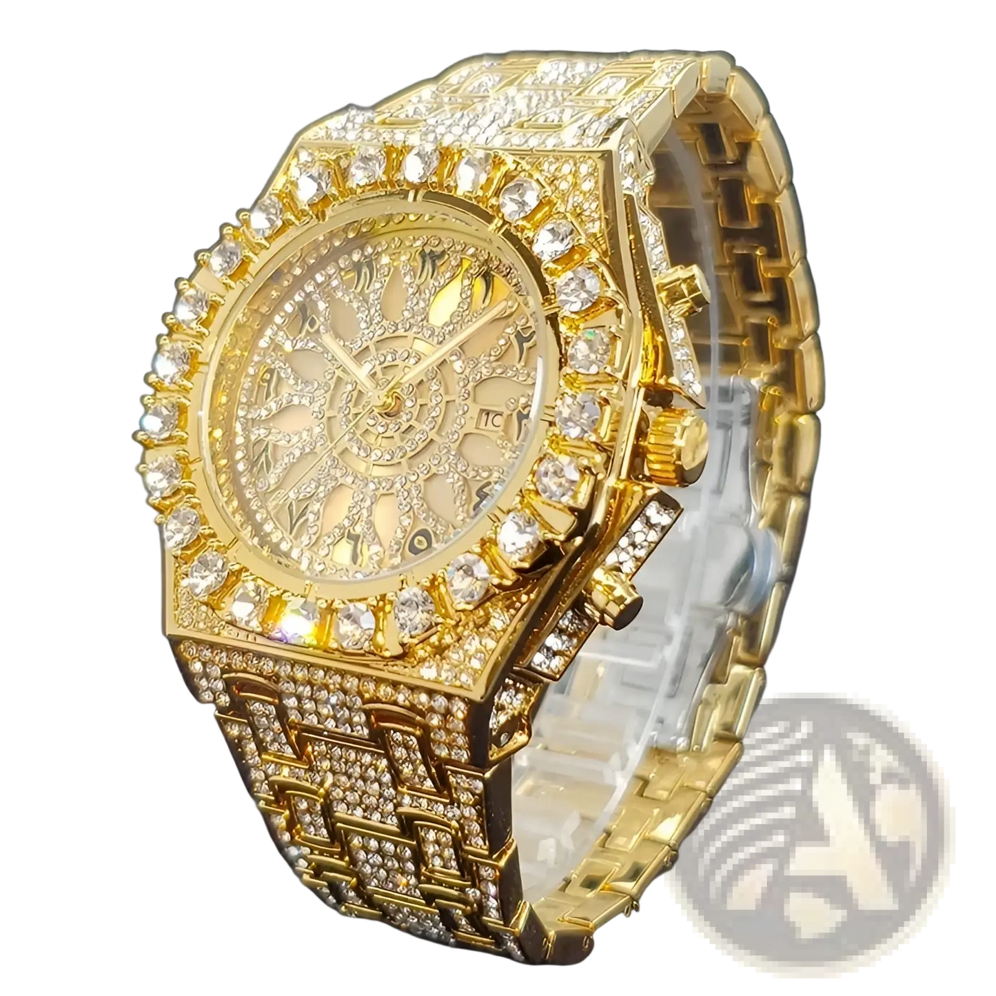 Iced Diamond Men's Quartz Watch Luxury Silver Hip Hop Timepiece
