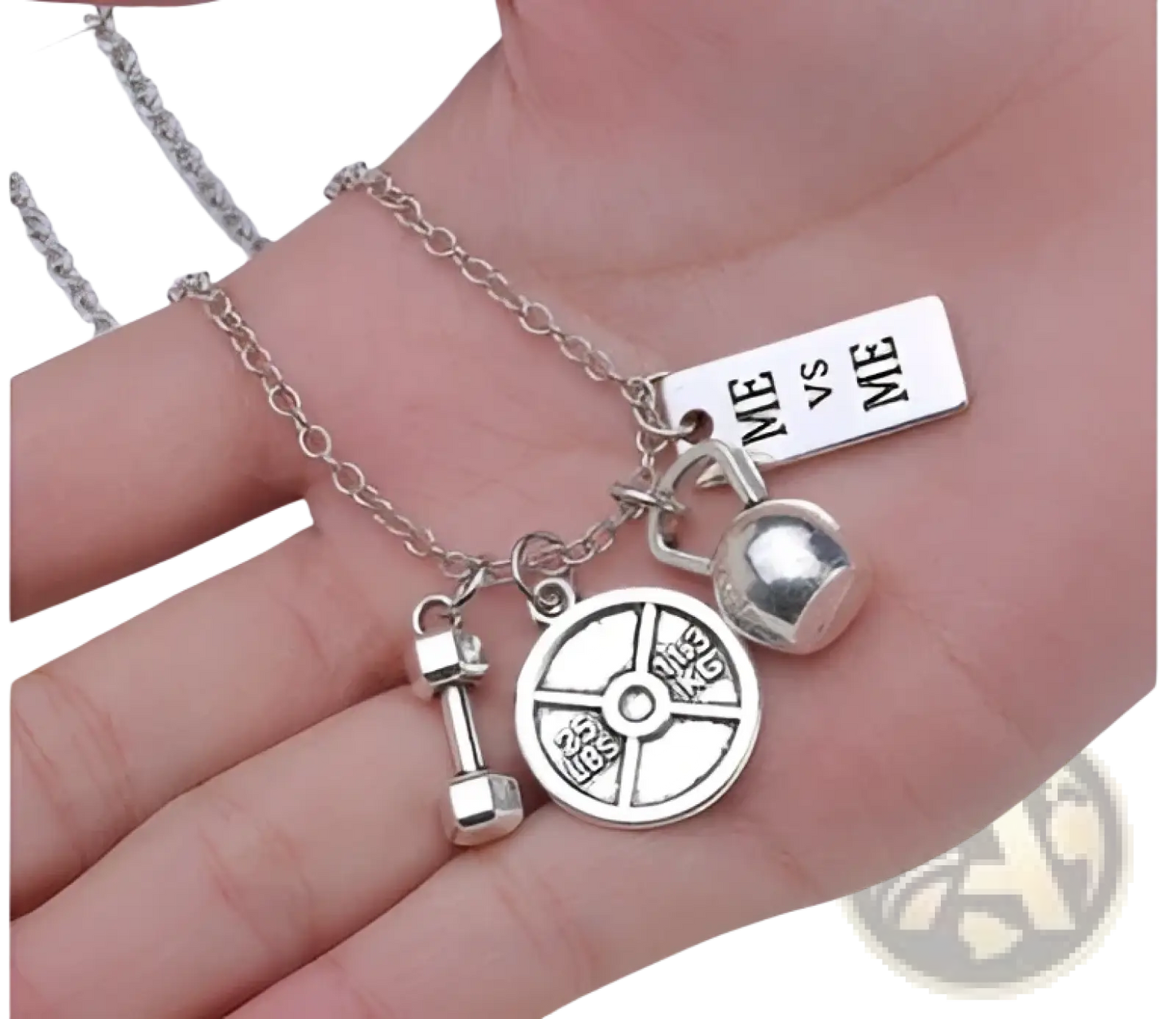 Inspirational Fitness Pendant Necklace with Gym Charms