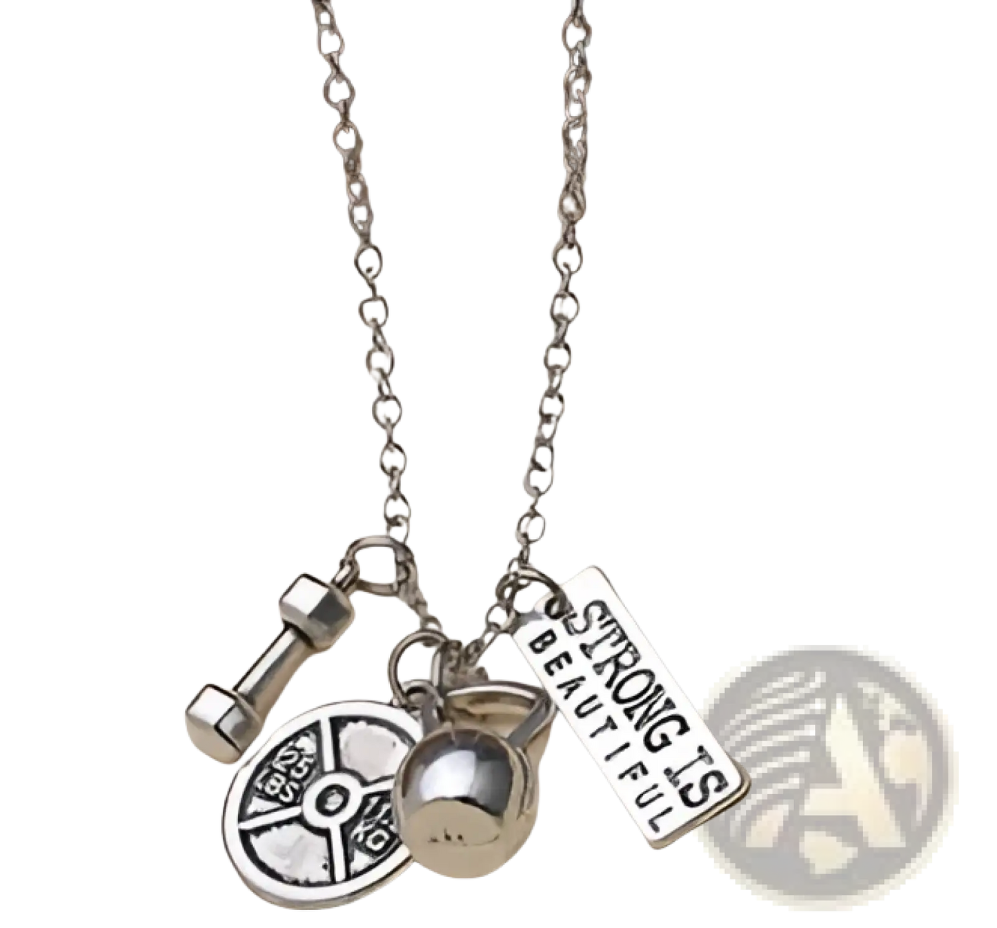 Inspirational Fitness Pendant Necklace with Gym Charms