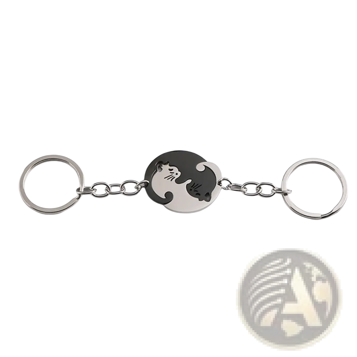 Interlocking Cat Couple Keychain Set