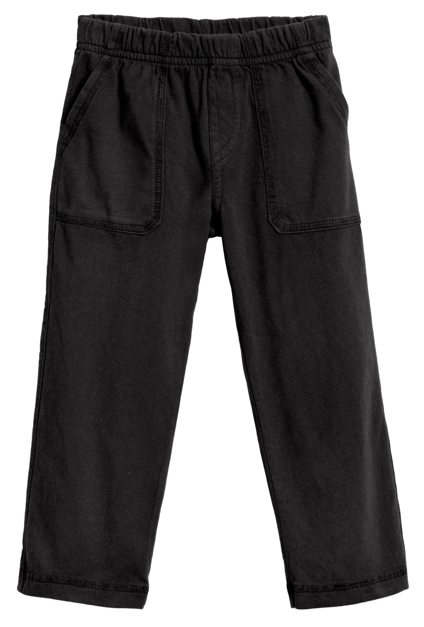 Boys Soft 100% Cotton 3-Pocket Jersey Pants - UPF 50+ | Black