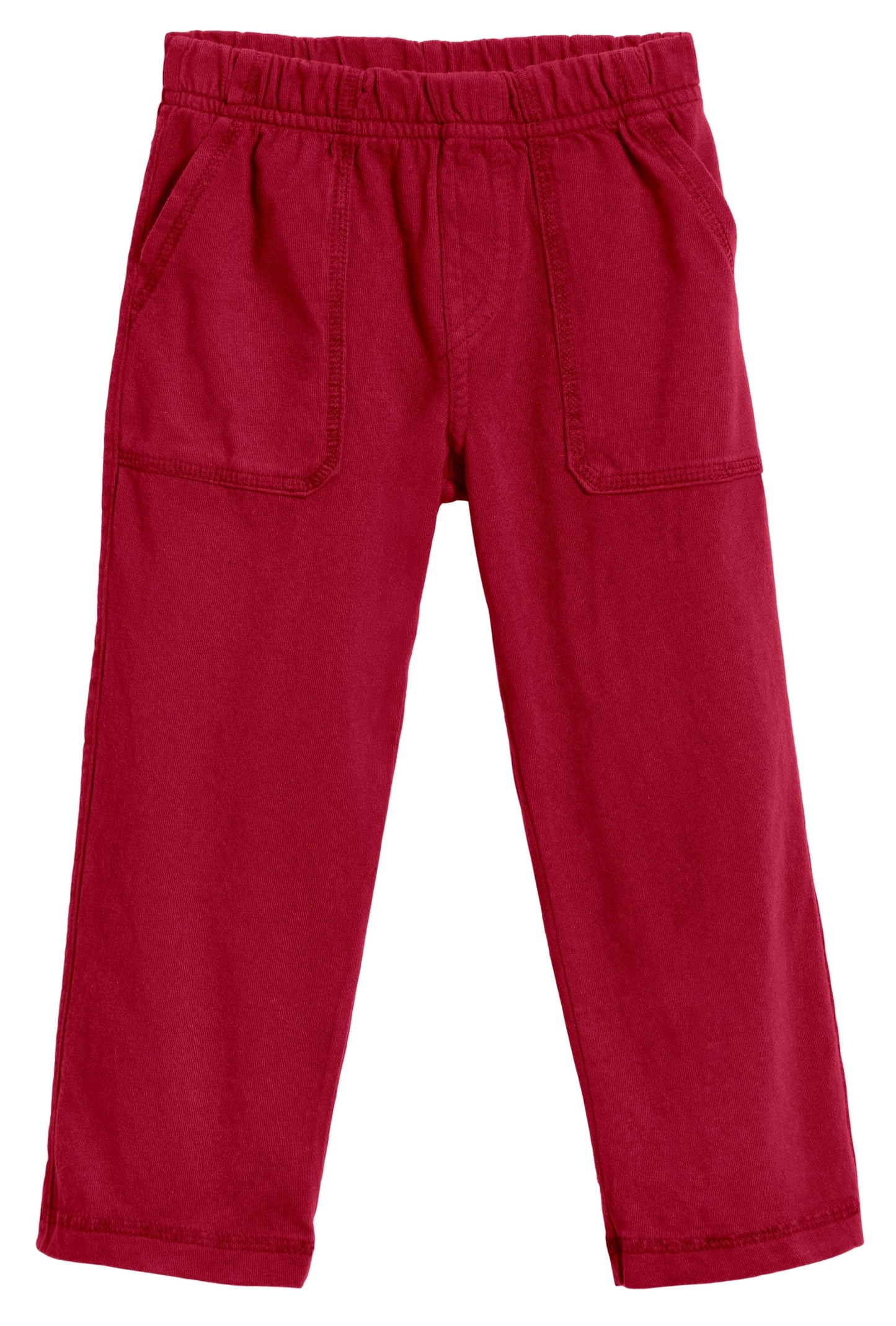 Boys Soft 100% Cotton 3-Pocket Jersey Pants - UPF 50+ | Red