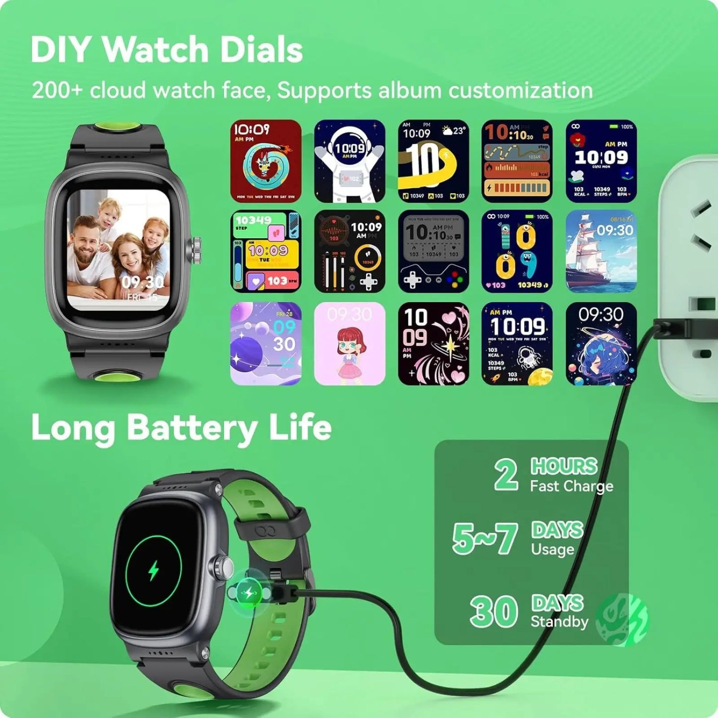 K1 Kids Waterproof Smartwatch with Fitness Tracking