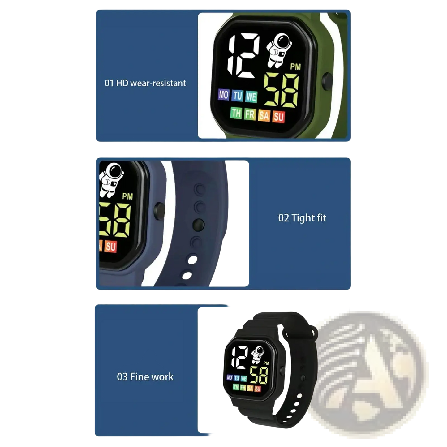 Kids Astronaut Led Digital Watch White
