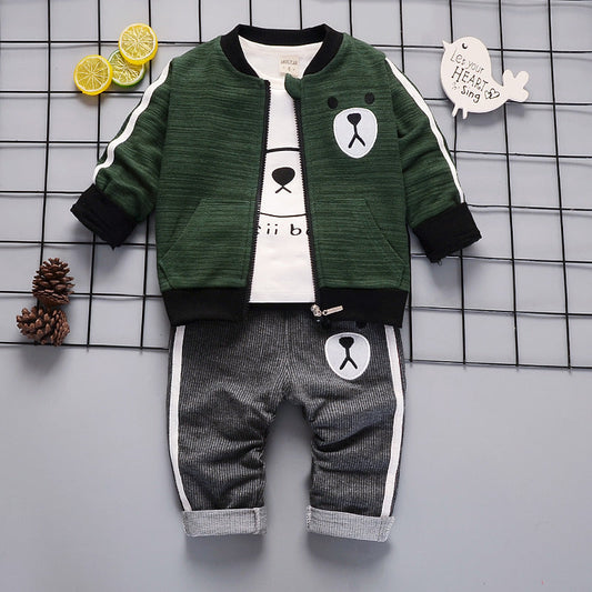 Kids' Cartoon Long Sleeve 3-Piece Outfit Set | 0-4 Years - # BAAA71710024 & BOAA11310016 & GIAA21310006