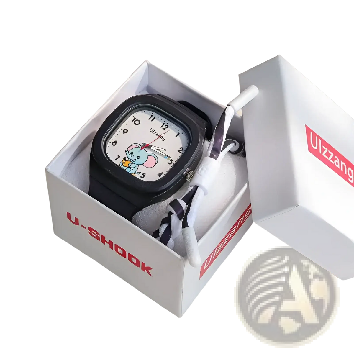 Kids Luminous Cartoon Elephant Digital Watch White