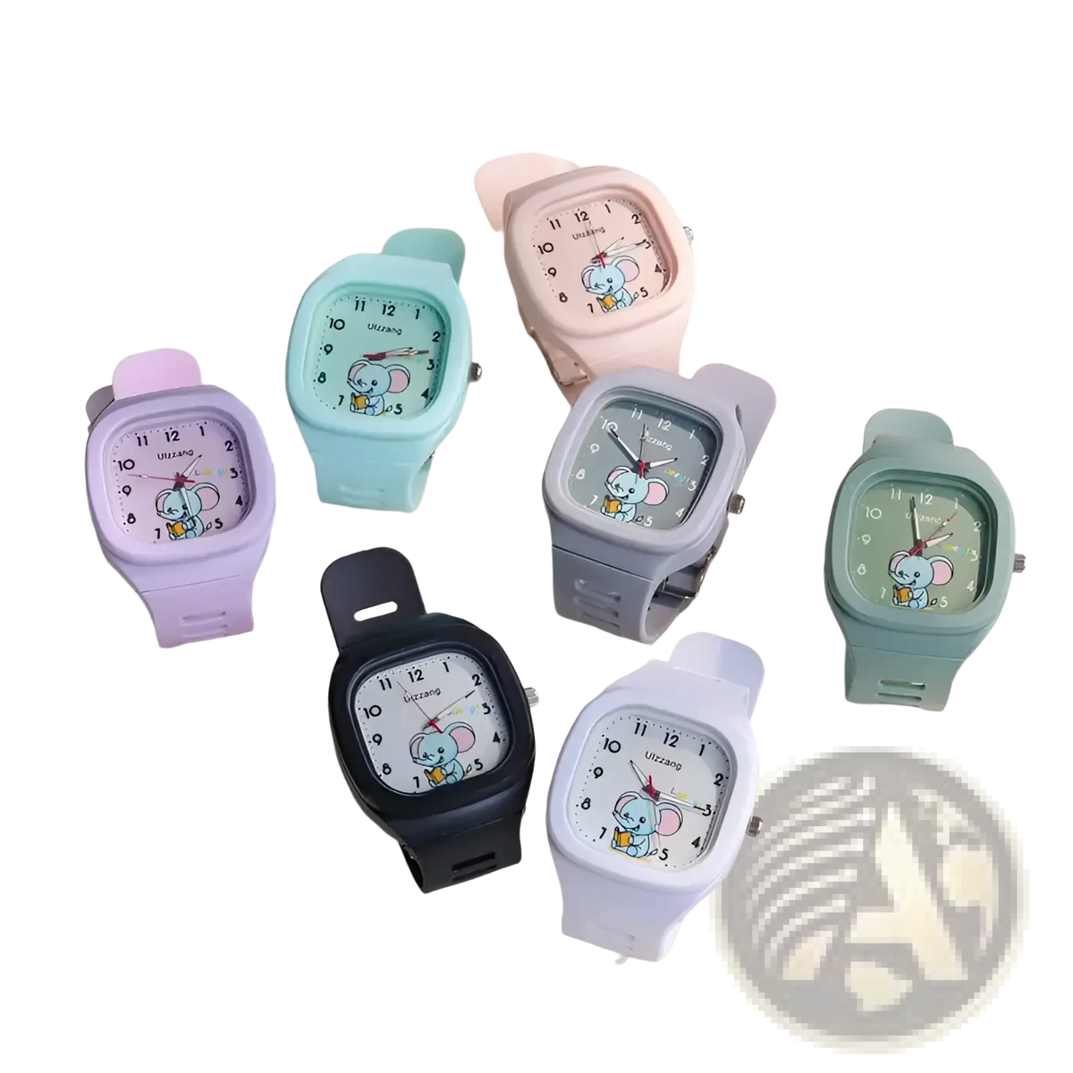 Kids Luminous Cartoon Elephant Digital Watch White