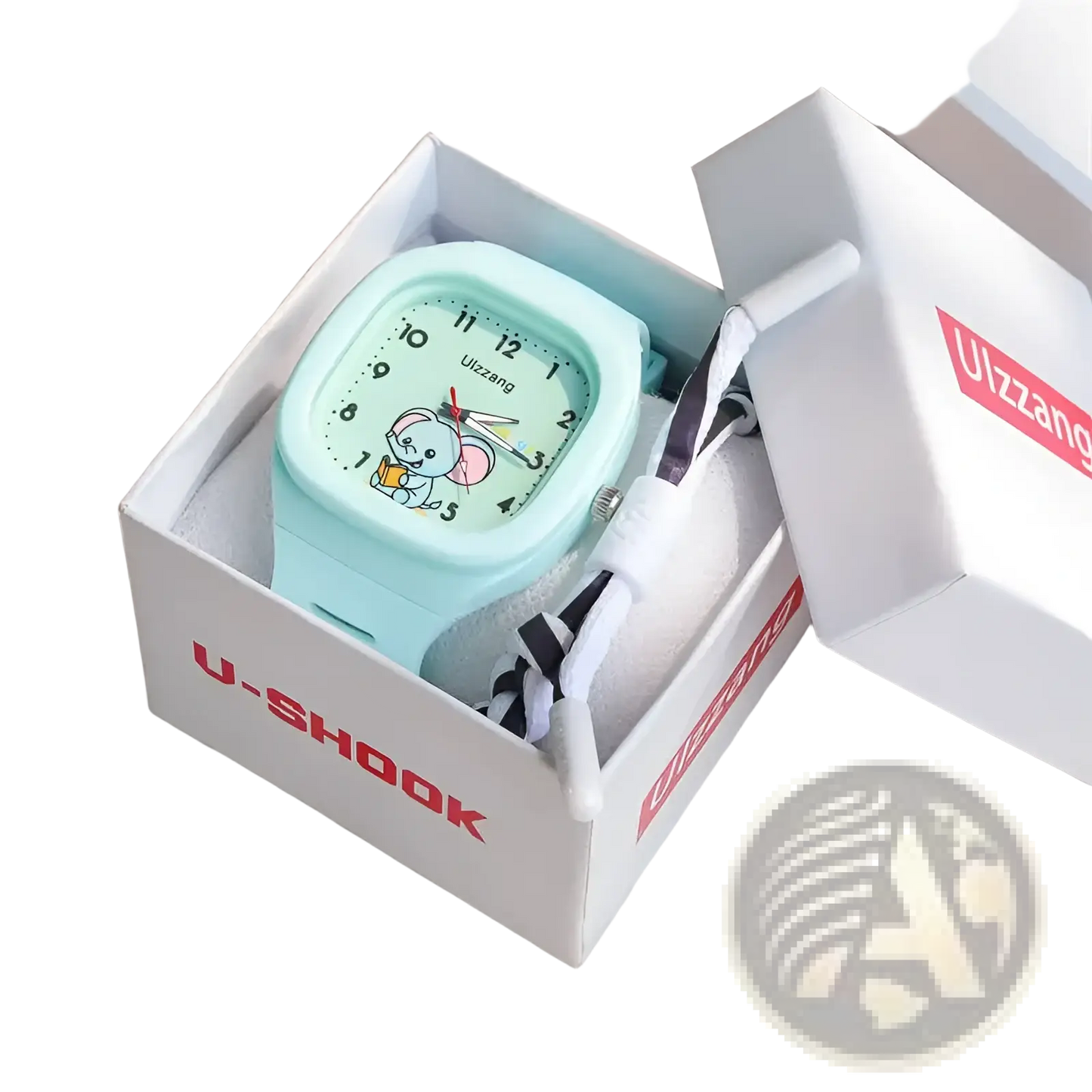 Kids Luminous Cartoon Elephant Digital Watch White