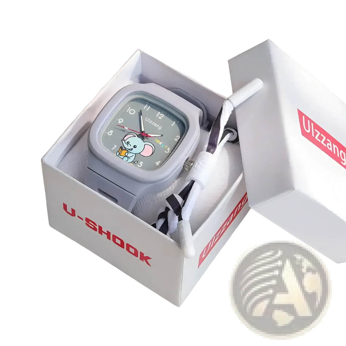 Kids Luminous Cartoon Elephant Digital Watch White