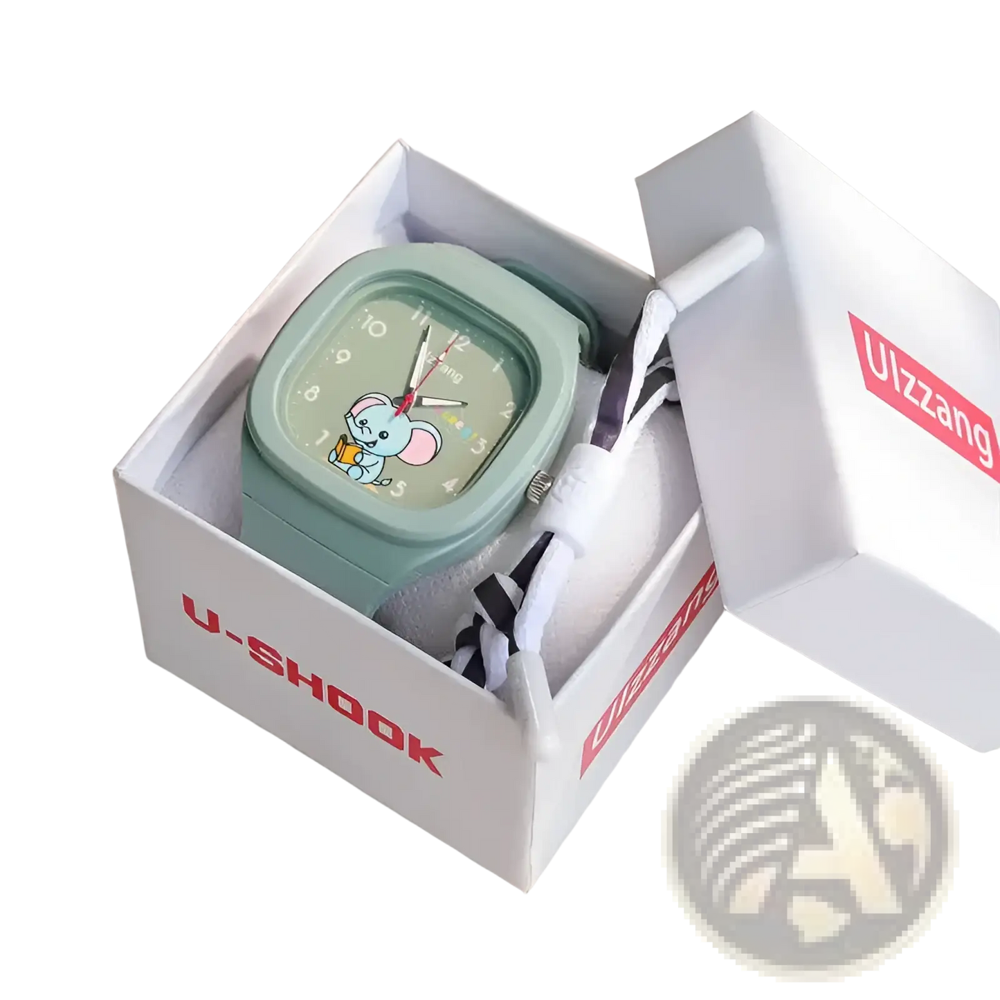 Kids Luminous Cartoon Elephant Digital Watch White