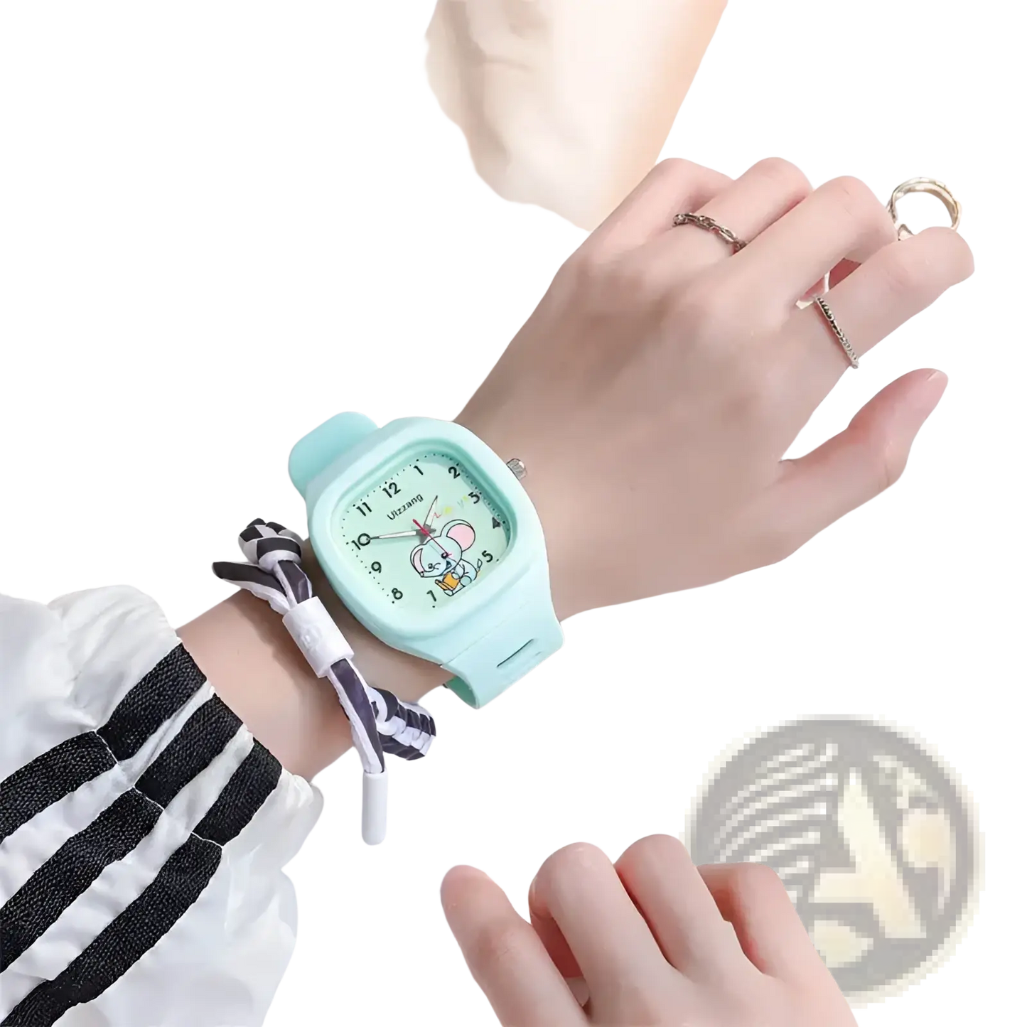 Kids Luminous Cartoon Elephant Digital Watch White