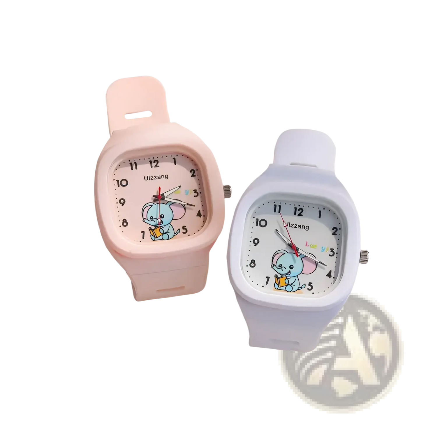 Kids Luminous Cartoon Elephant Digital Watch White