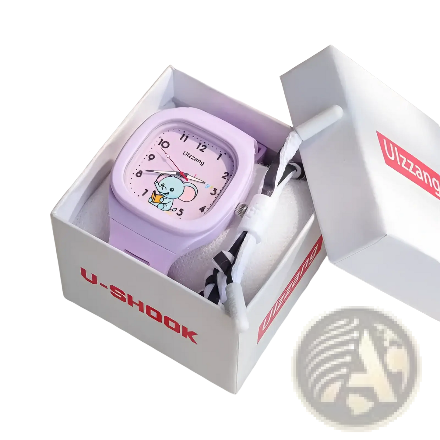 Kids Luminous Cartoon Elephant Digital Watch White