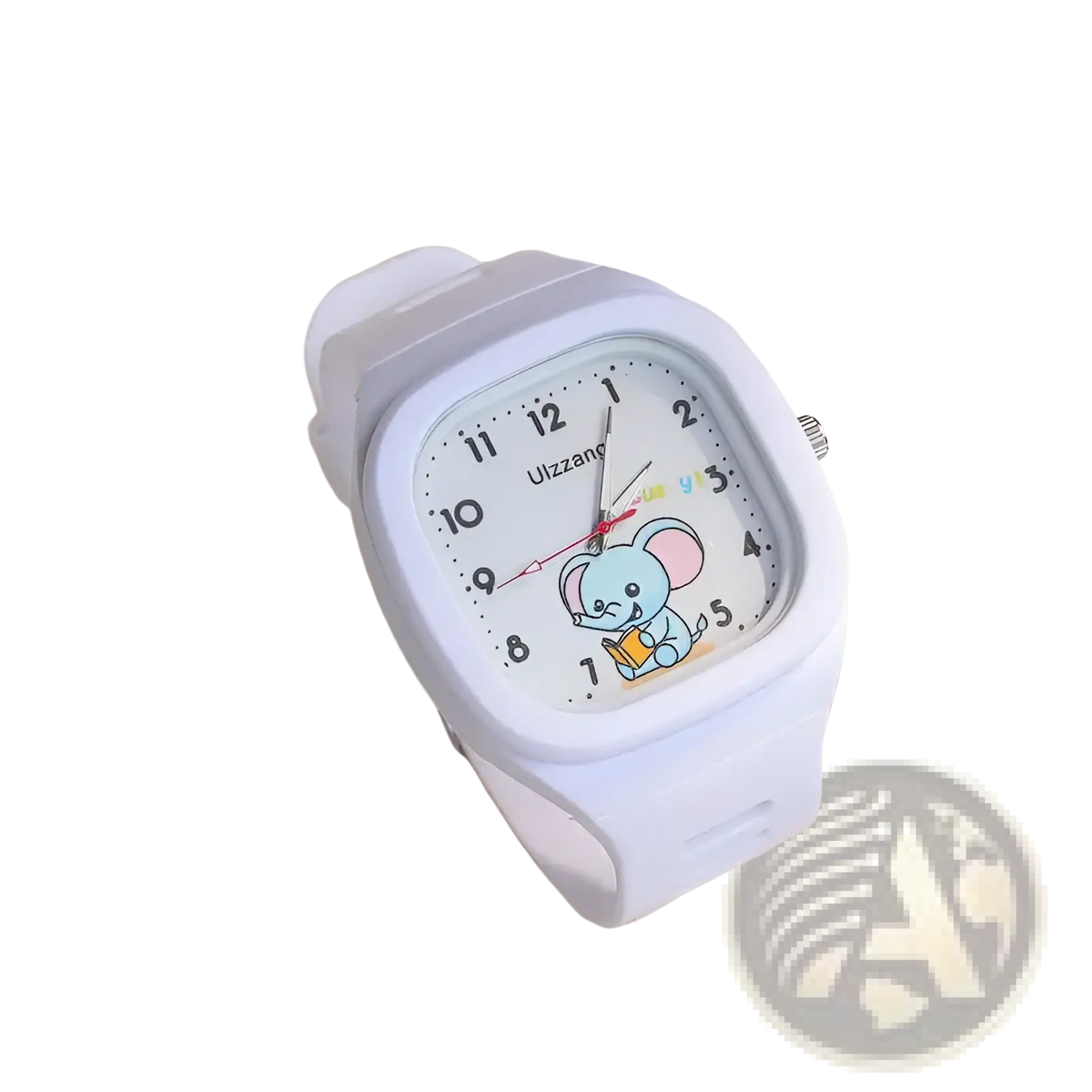 Kids Luminous Cartoon Elephant Digital Watch White
