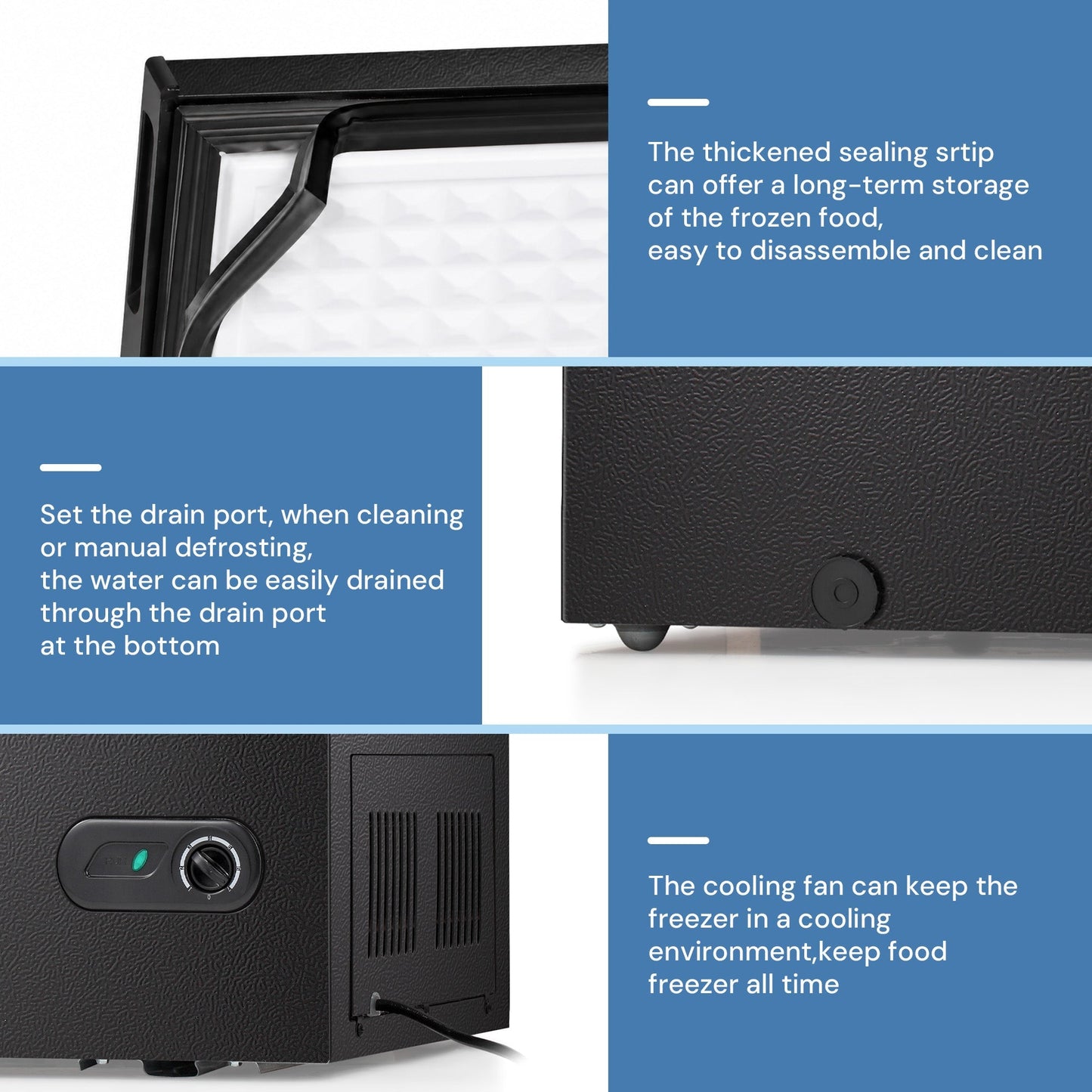 Kismile 3.5 Cubic Feet Chest Freezer
