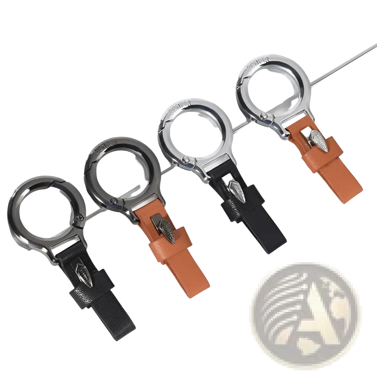 Leather Car Keychain with Leaf Charm