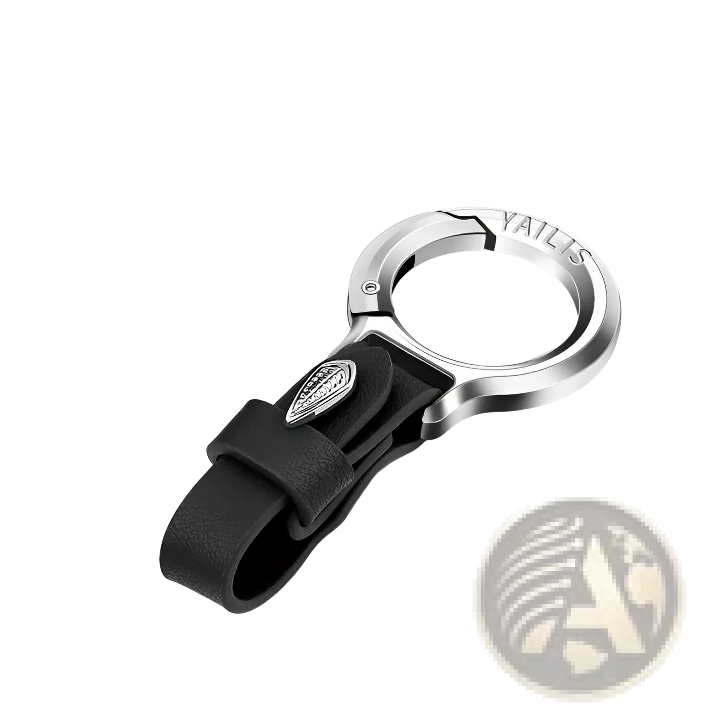 Leather Car Keychain with Leaf Charm