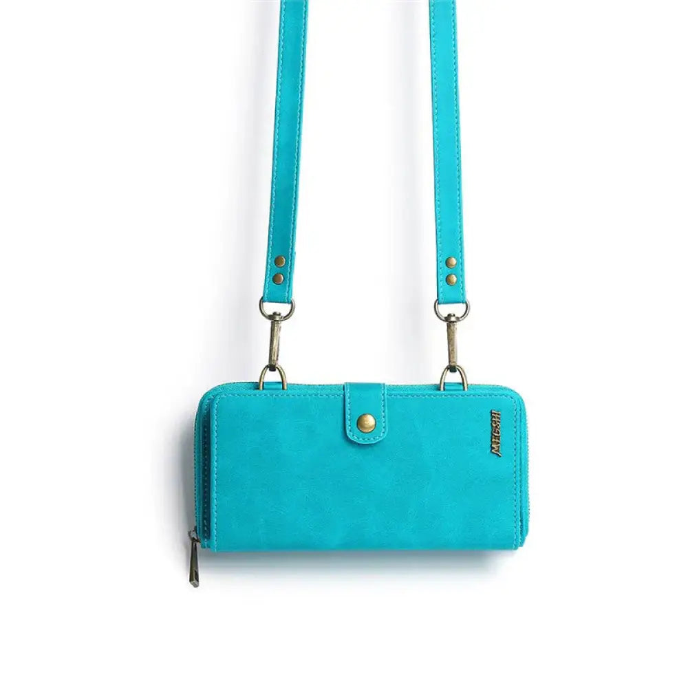 Samsung Galaxy Note Leather Zipper Wallet Case with Strap