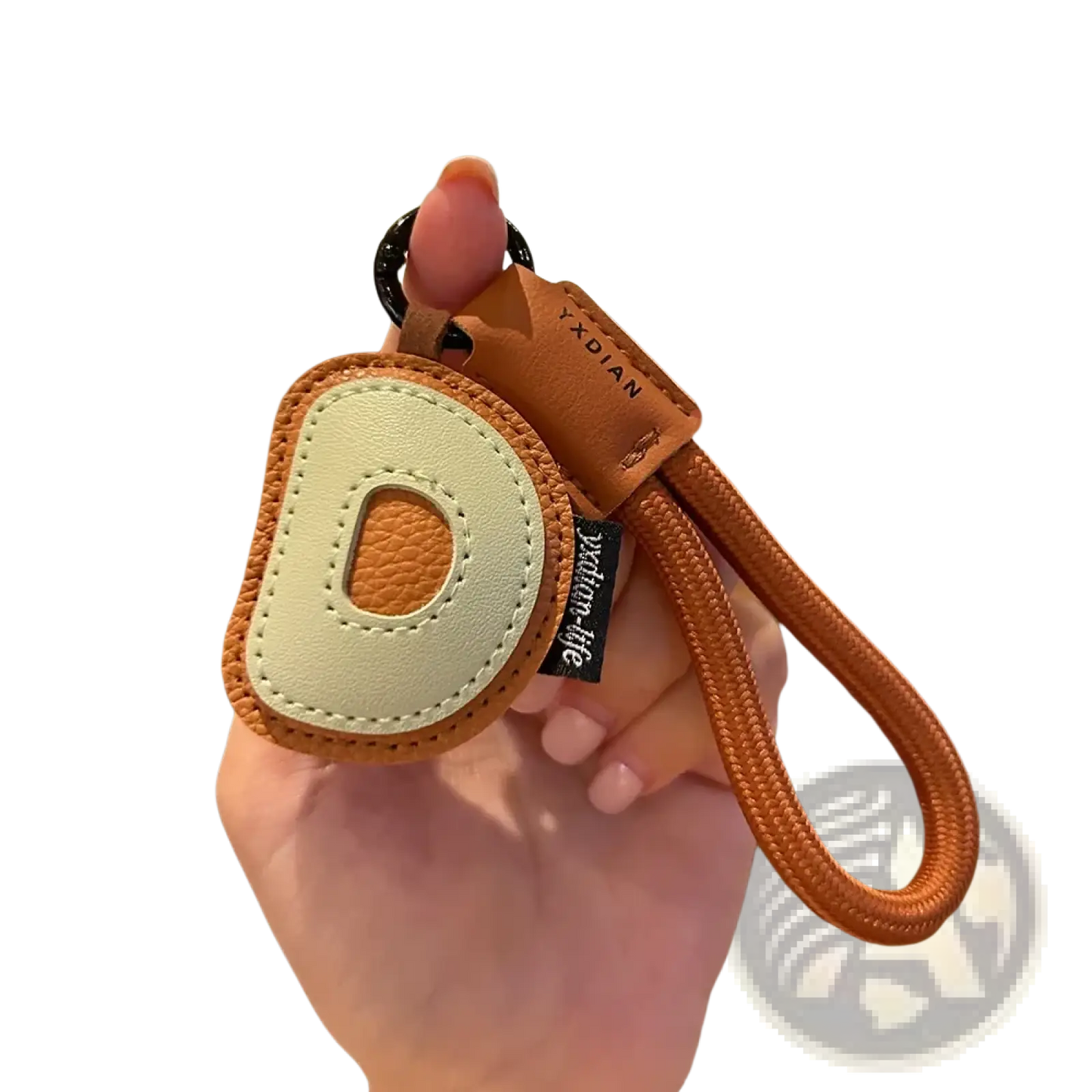 Leather Initial Keychain Letter Wristband Charm