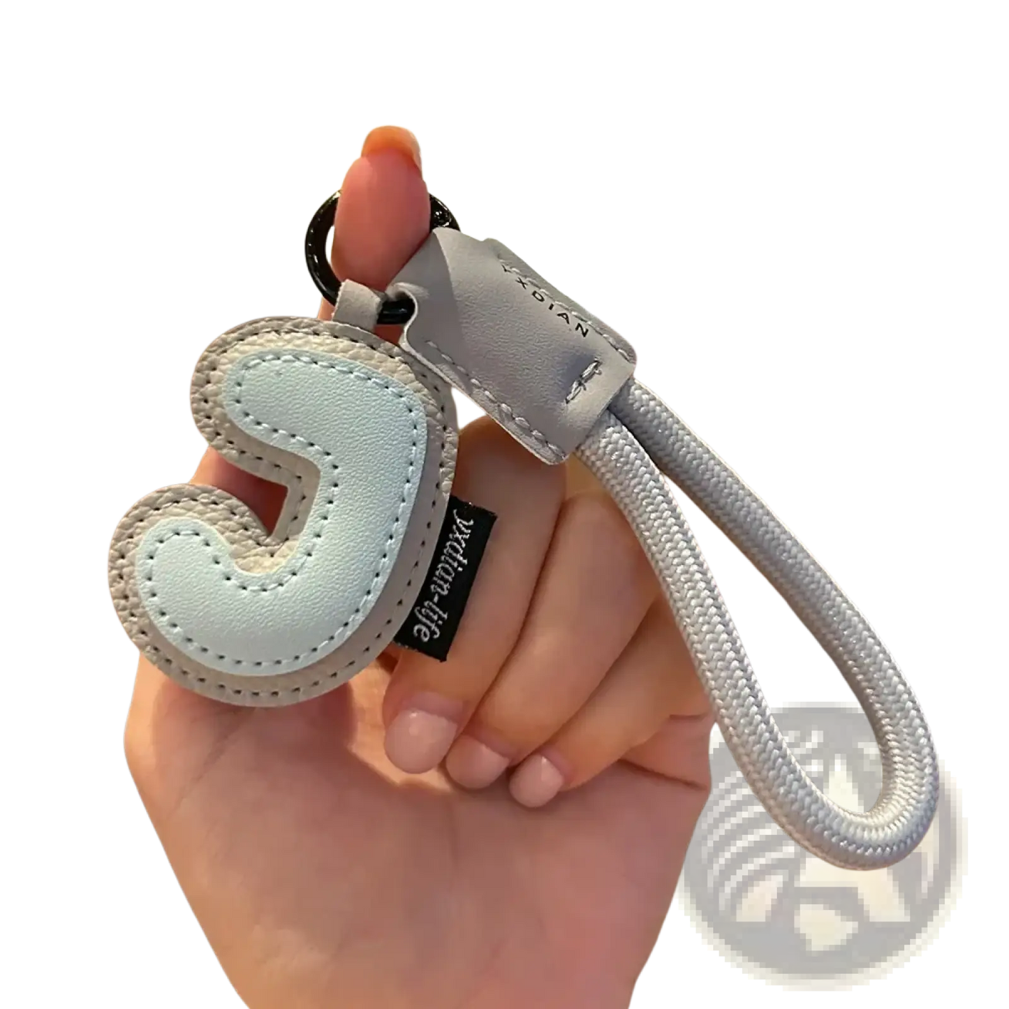 Leather Initial Keychain Letter Wristband Charm