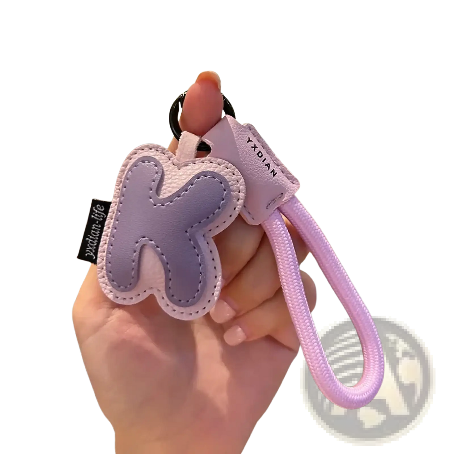Leather Initial Keychain Letter Wristband Charm