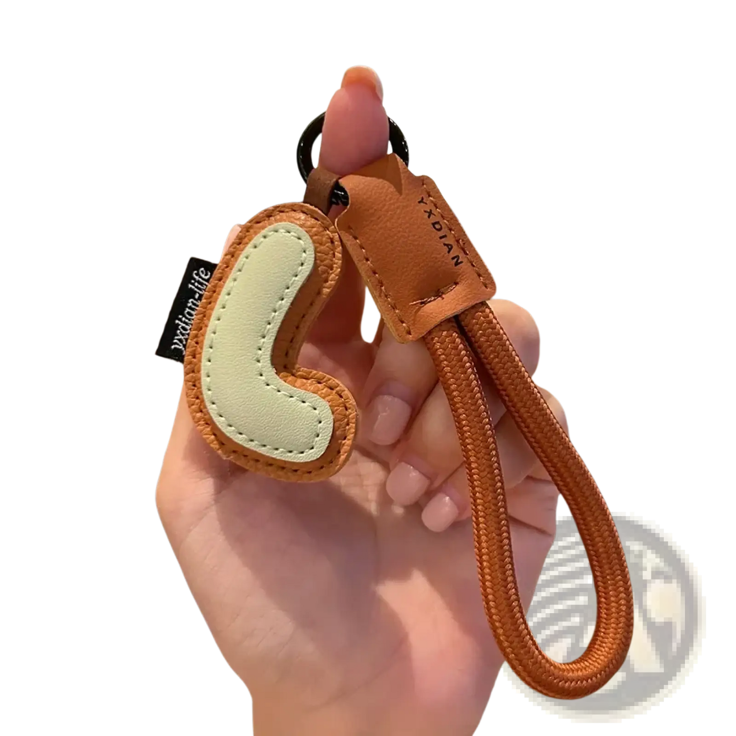 Leather Initial Keychain Letter Wristband Charm