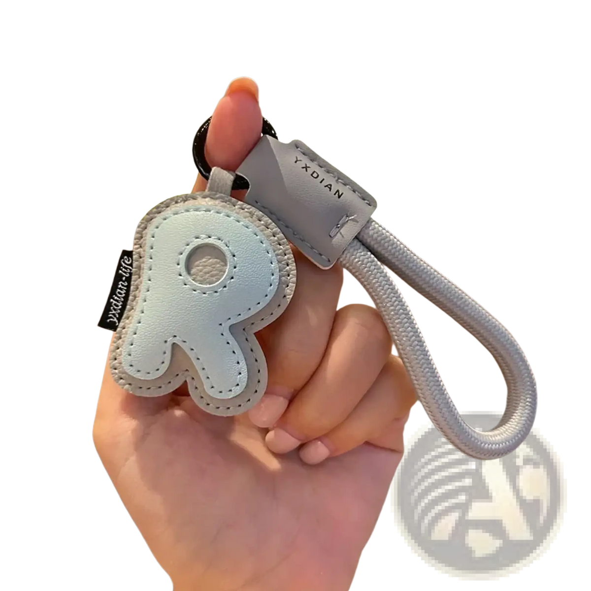 Leather Initial Keychain Letter Wristband Charm