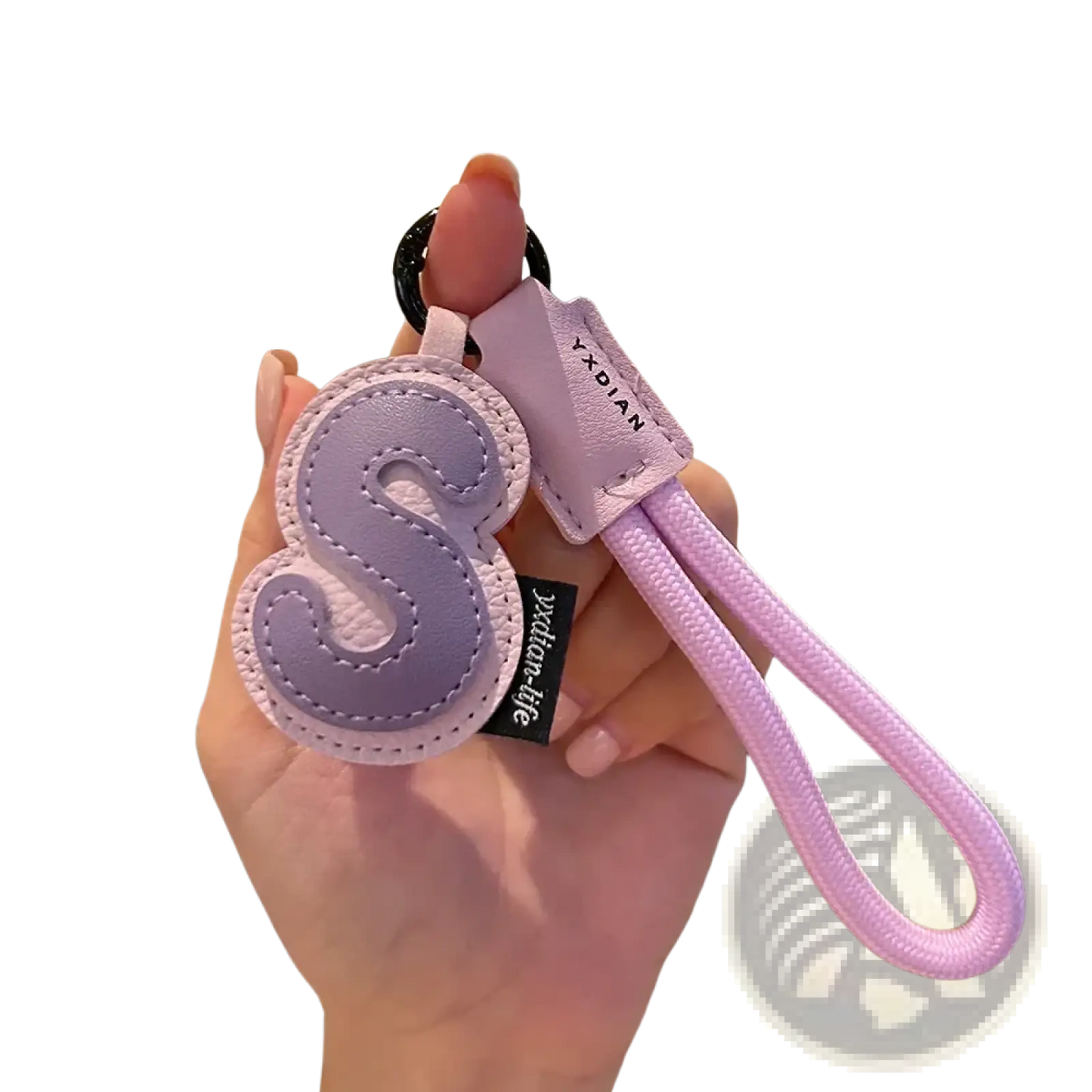 Leather Initial Keychain Letter Wristband Charm