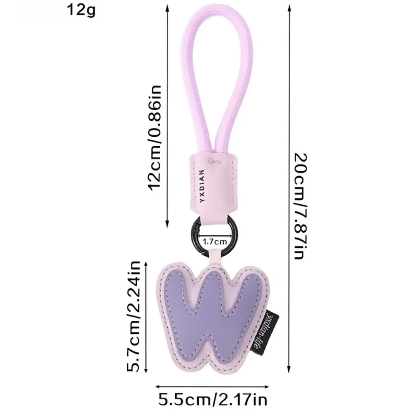 Leather Initial Keychain Letter Wristband Charm