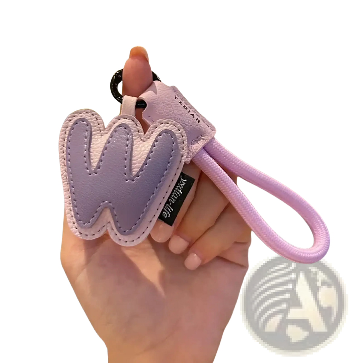Leather Initial Keychain Letter Wristband Charm