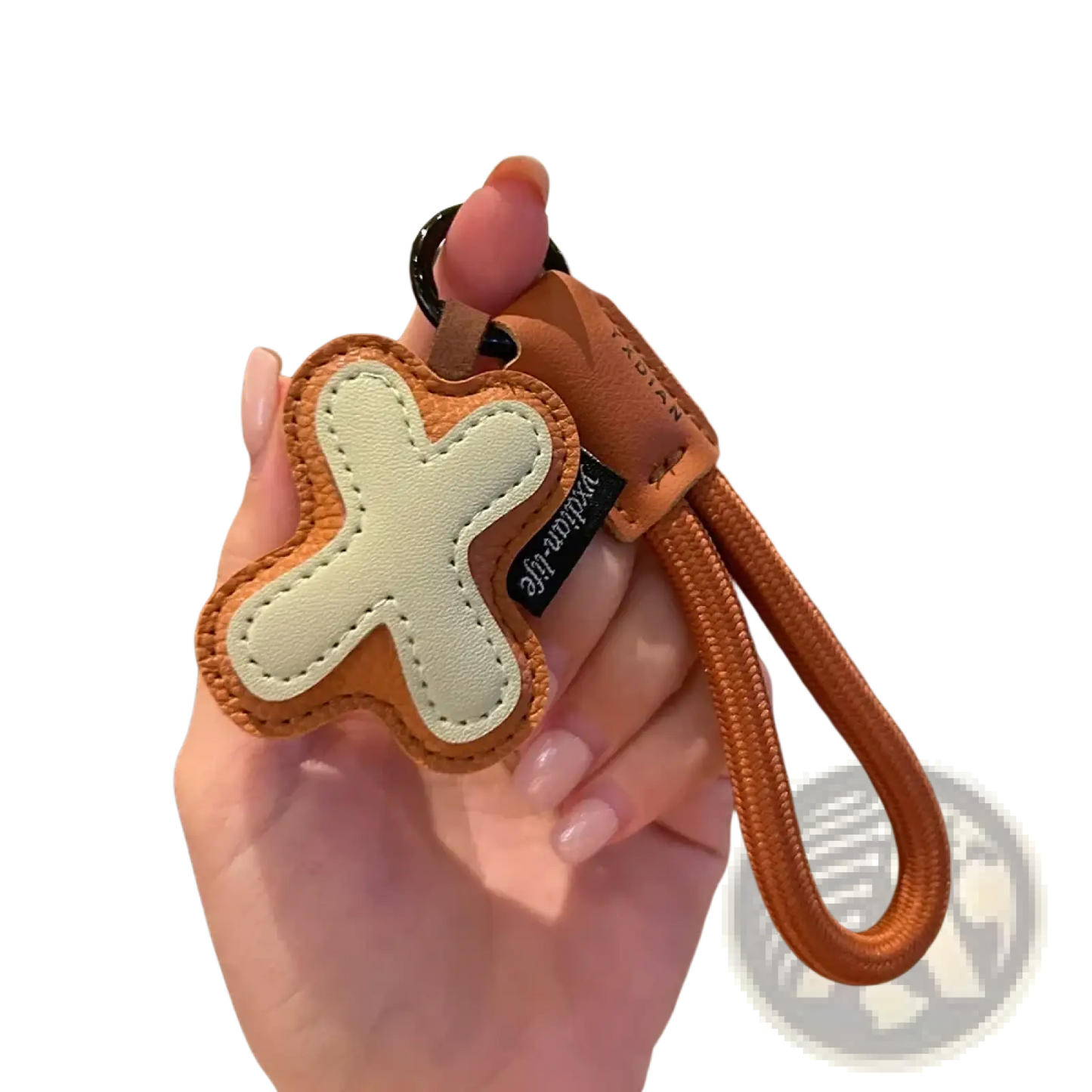 Leather Initial Keychain Letter Wristband Charm