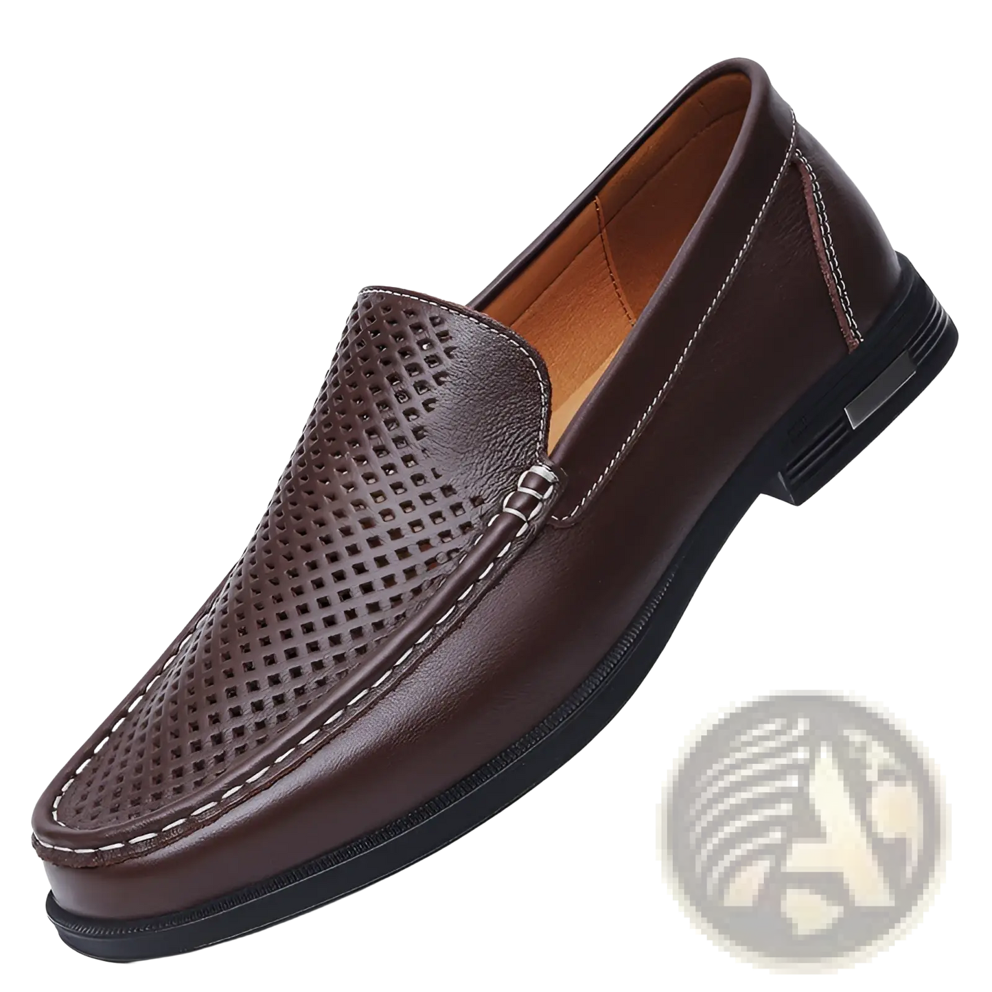 Leather Loafers Breathable Hollow Business Shoes