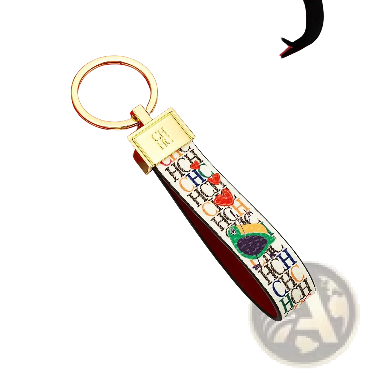 Leather Logo Keychain Designer Fashion Accessory Gift
