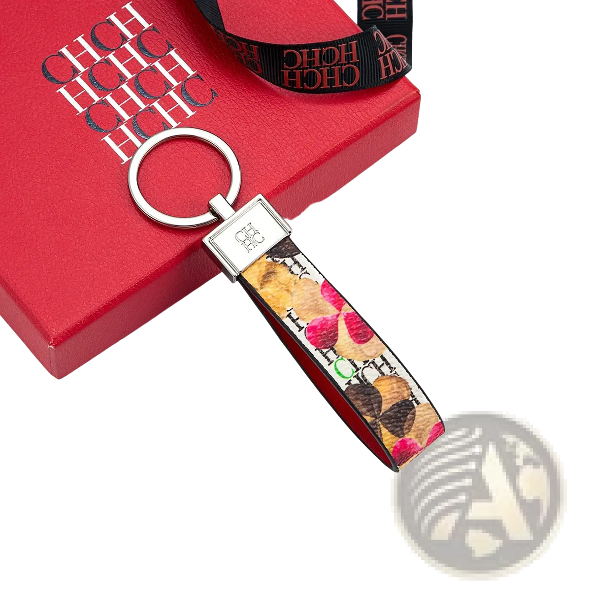 Leather Logo Keychain Designer Fashion Accessory Gift