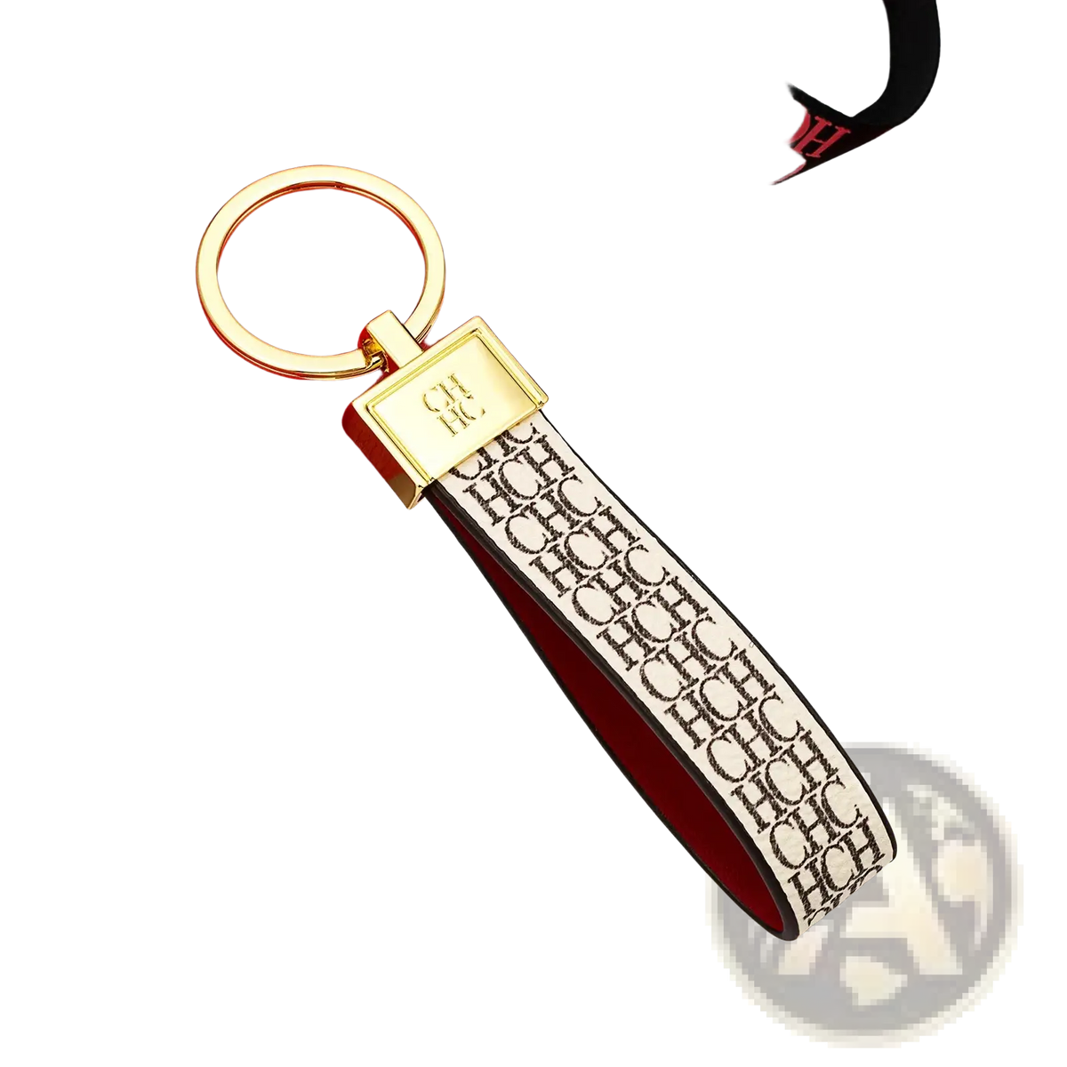 Leather Logo Keychain Designer Fashion Accessory Gift