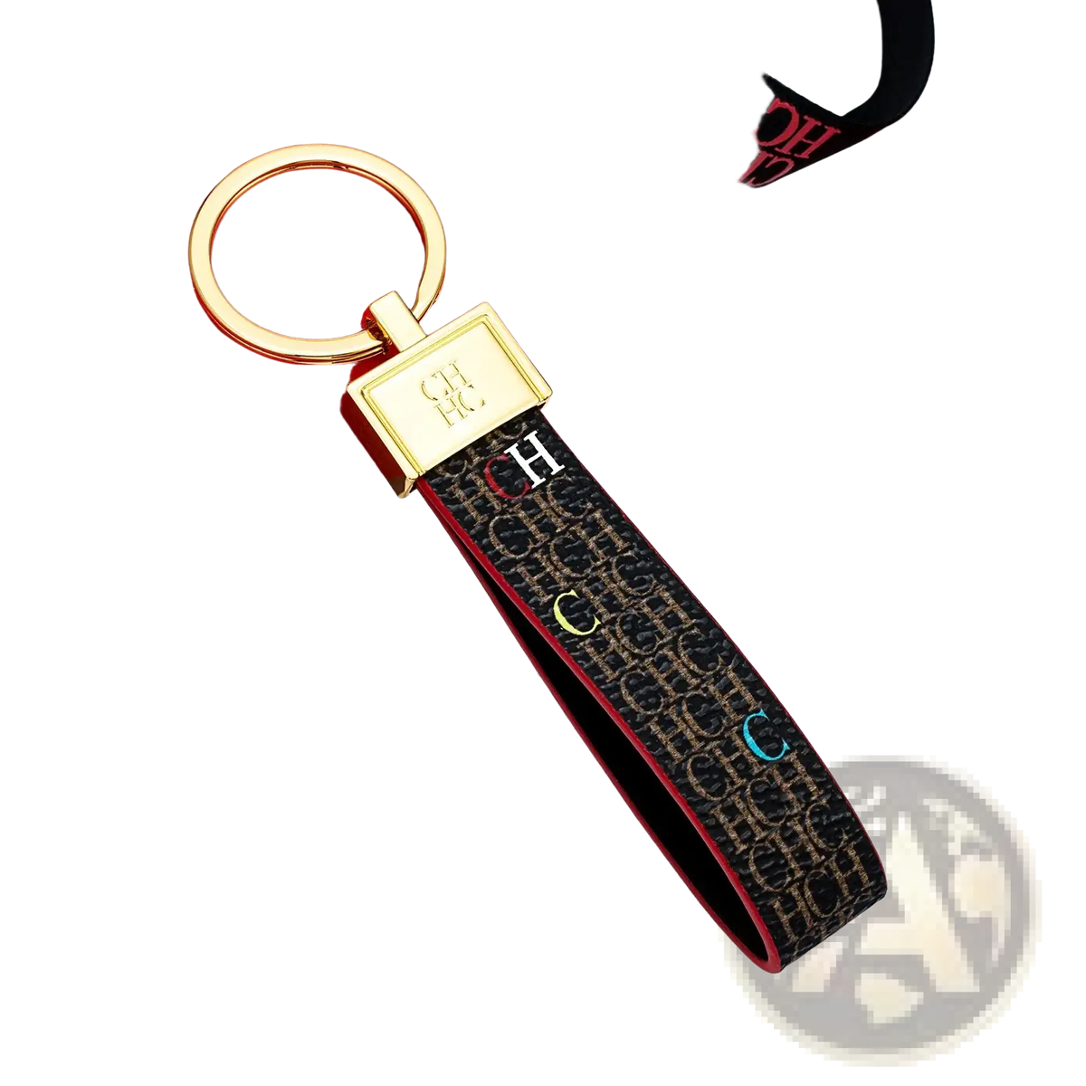 Leather Logo Keychain Designer Fashion Accessory Gift