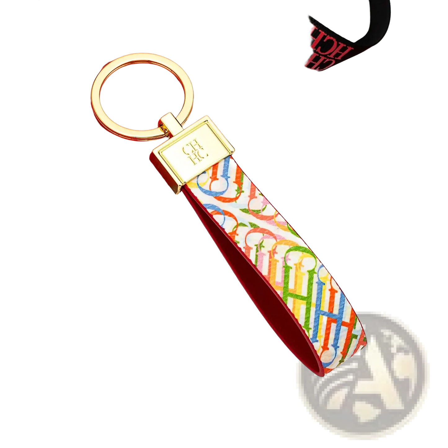 Leather Logo Keychain Designer Fashion Accessory Gift